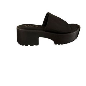 Brand New Wild Pair Questt Lug Slide On Black Platform Shoes Size 6.5